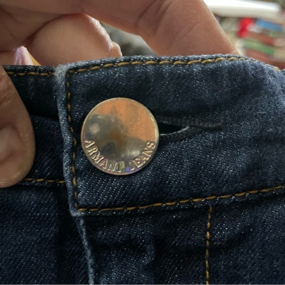 ARMANI Jeans vintage blue denim pants, low waist, regular fit indigo zip up 28 - Picture 10 of 15